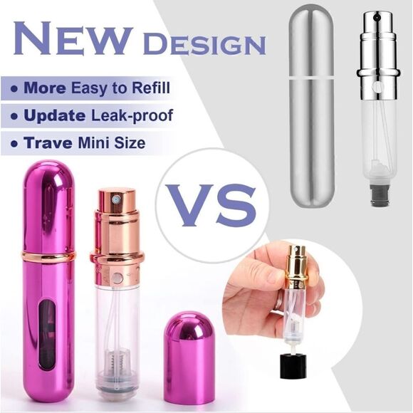 Travel Mini Perfume Refillable Atomizer Container, Portable Perfume Spray Bottle - Picture 5 of 6